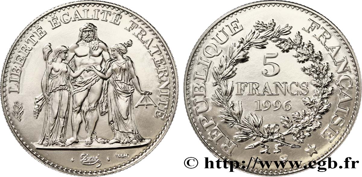 Essai de 5 francs Hercule de Dupré 1996 Pessac F.346/1 FDC68