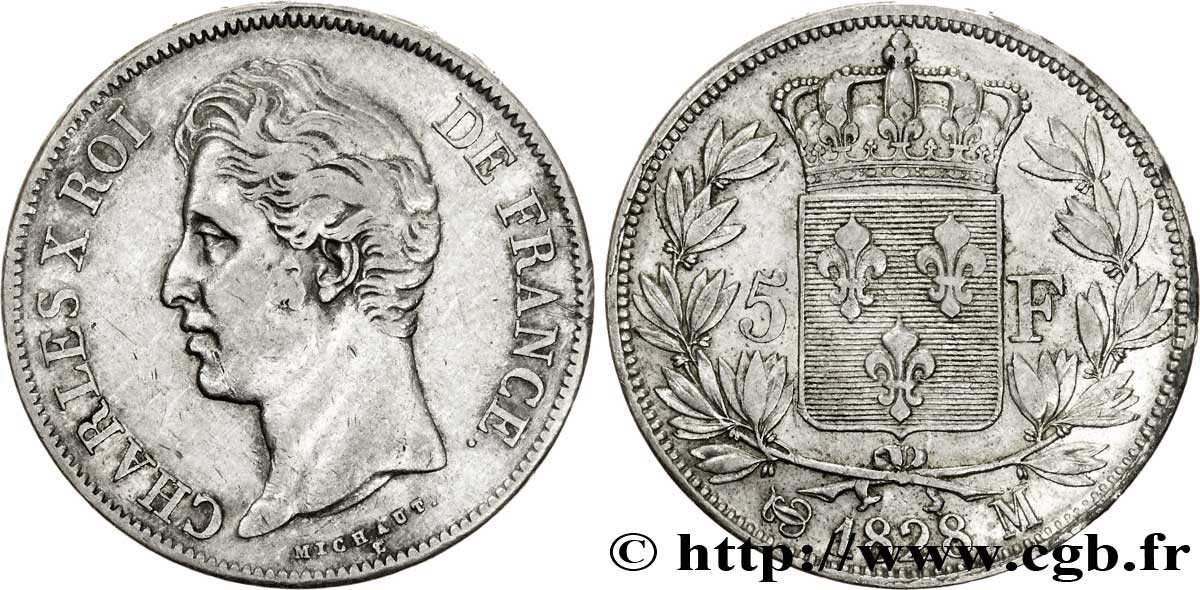 5 francs Charles X, 2e type 1828 Toulouse F.311/22 SS45