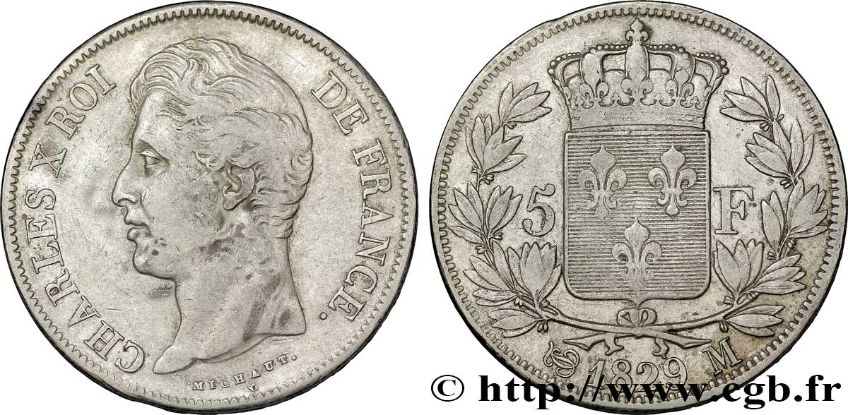 5 francs Charles X, 2e type 1829 Toulouse F.311/35 VF30