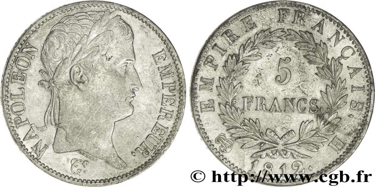 5 francs Napoléon Empereur, Empire français 1812 La Rochelle F.307/45 SS48 