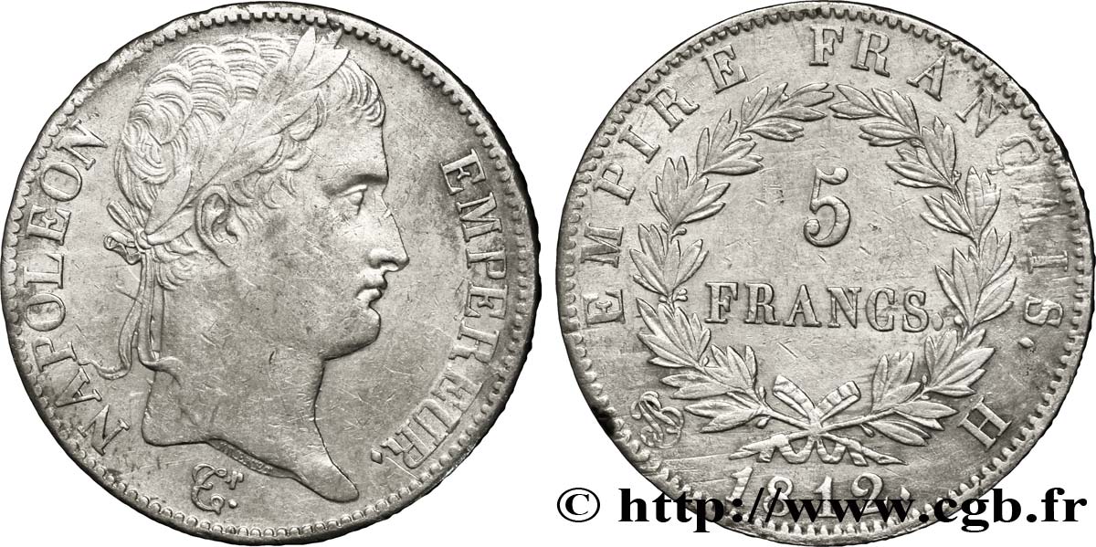 5 francs Napoléon Empereur, Empire français 1812 La Rochelle F.307/45 TTB48 