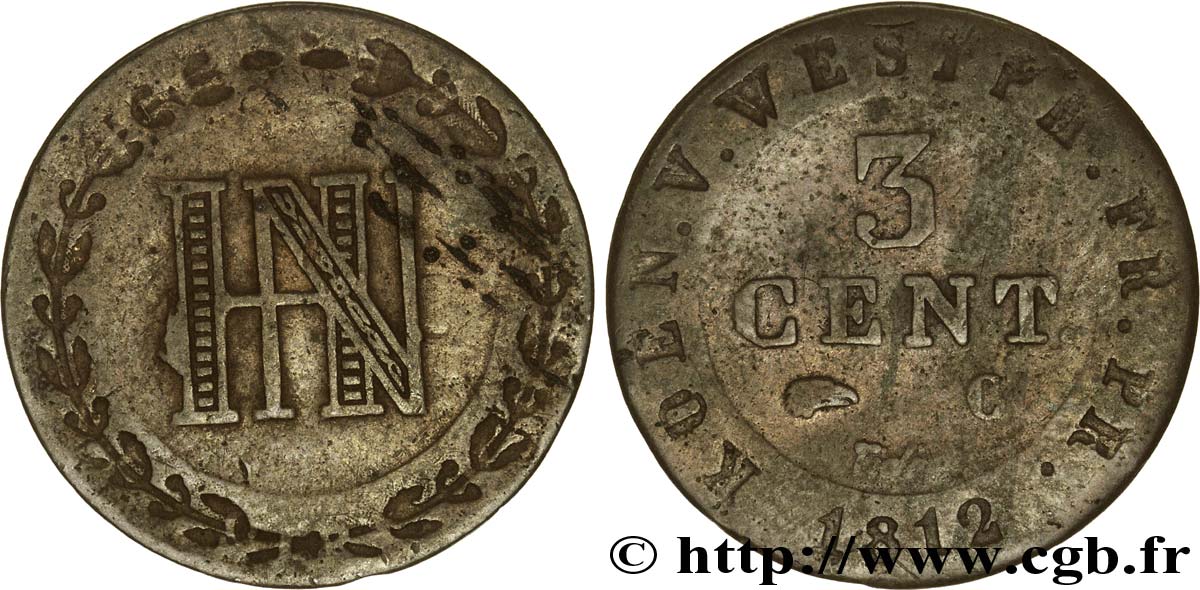 3 centimes 1812 Cassel VG.2038 TB30