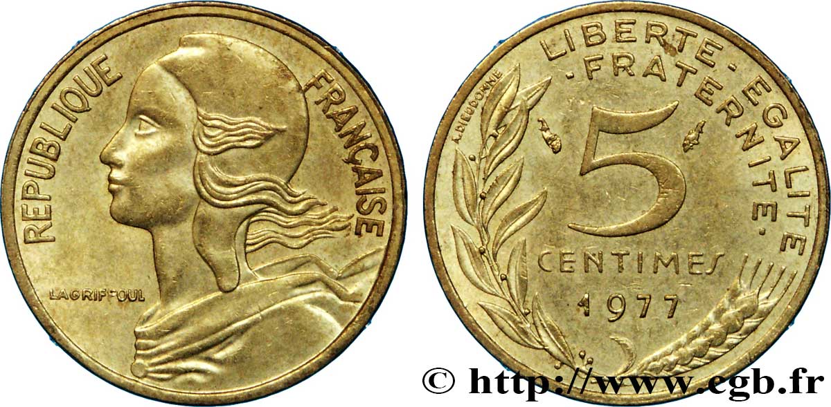 5 centimes Marianne 1977 Pessac F.125/13 SUP58 