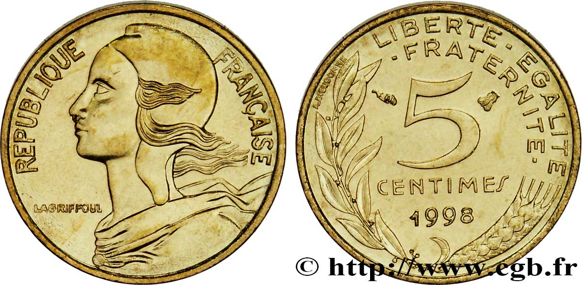 5 centimes Marianne 1998 Pessac F.125/41 SPL63