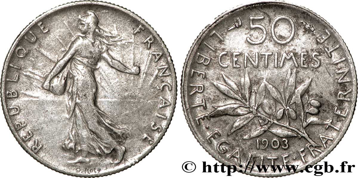 50 centimes Semeuse 1903  F.190/10 TTB48 