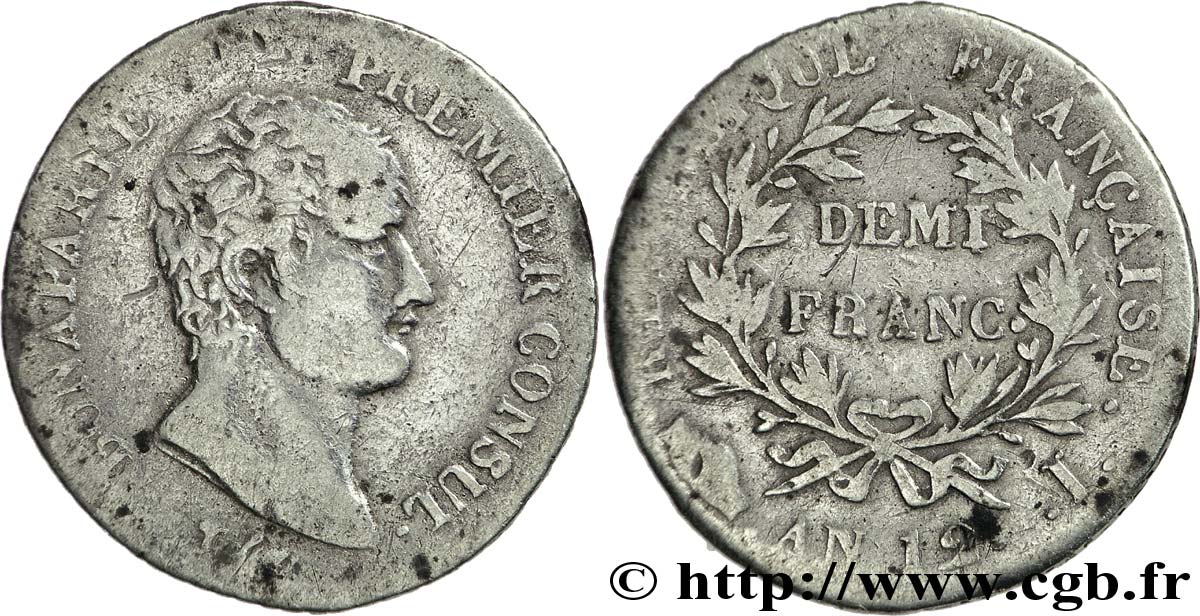 Demi-franc Bonaparte Premier Consul 1804 Limoges F.173/7 B13 