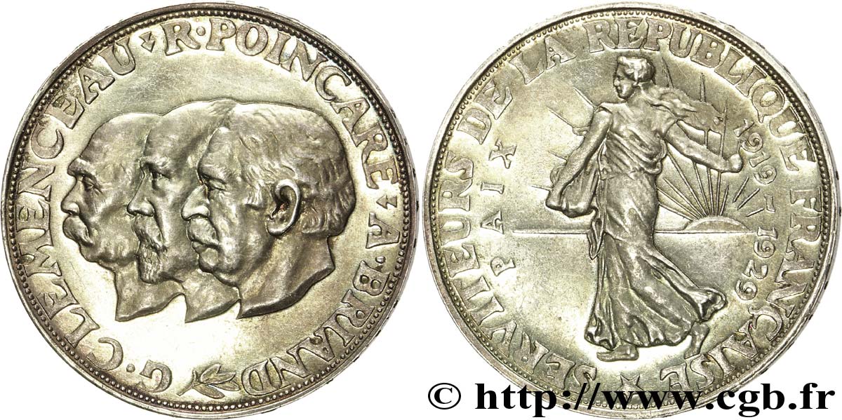 Module de 20 francs argent, 10e anniversaire de la Paix 1929 Paris GEM.254 1 SUP62 