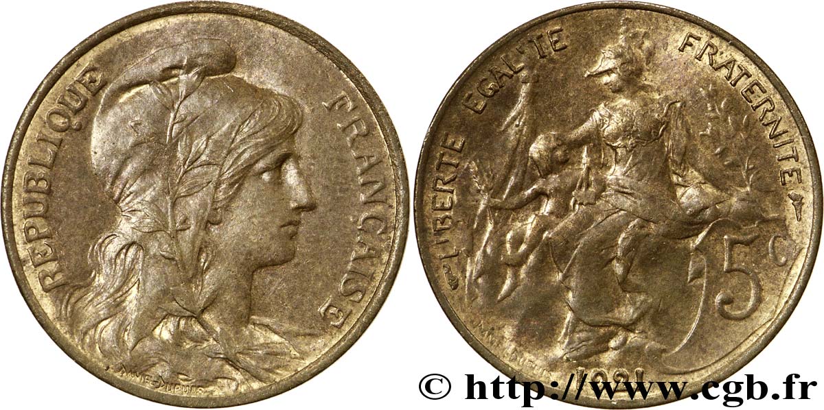 5 centimes Daniel-Dupuis 1921 Paris F.119/32 SUP58