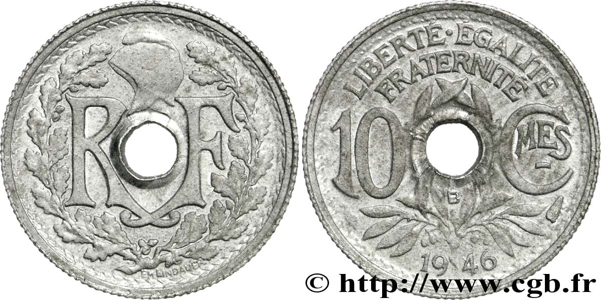 10 centimes Lindauer, petit module 1946 Beaumont-Le-Roger F.143/5 SUP60