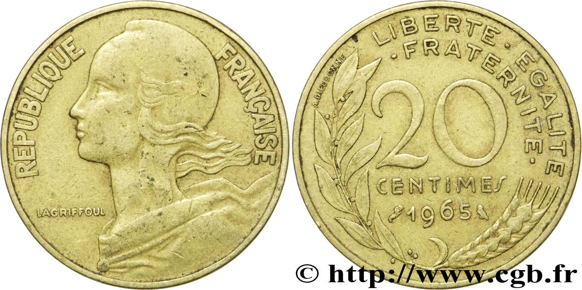 20 centimes Marianne 1965 Paris F.156/5 TB30