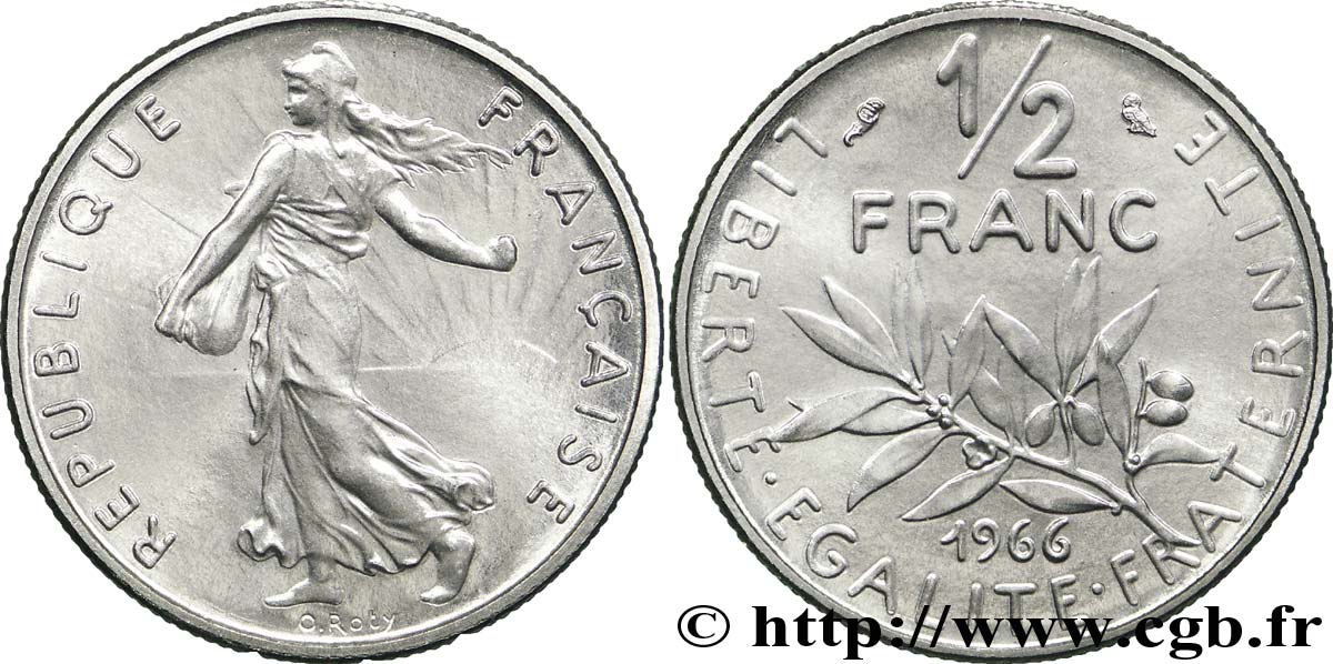 1/2 franc Semeuse 1966 Paris F.198/5 FDC68 