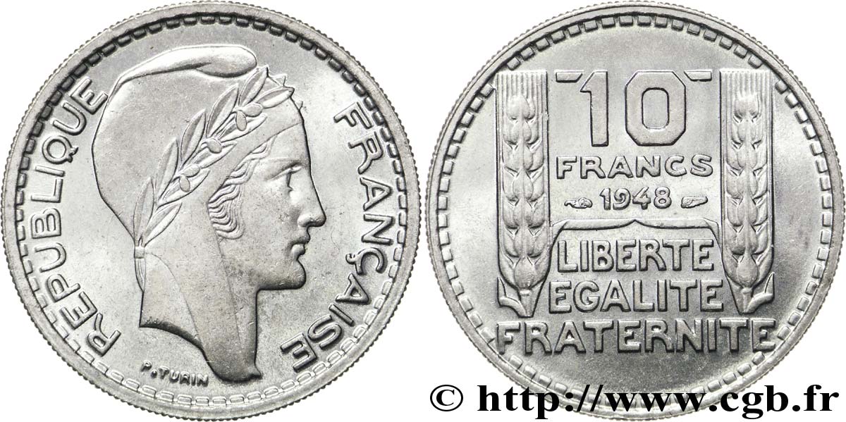 10 francs Turin, petite tête 1948 F.362/3 fST63