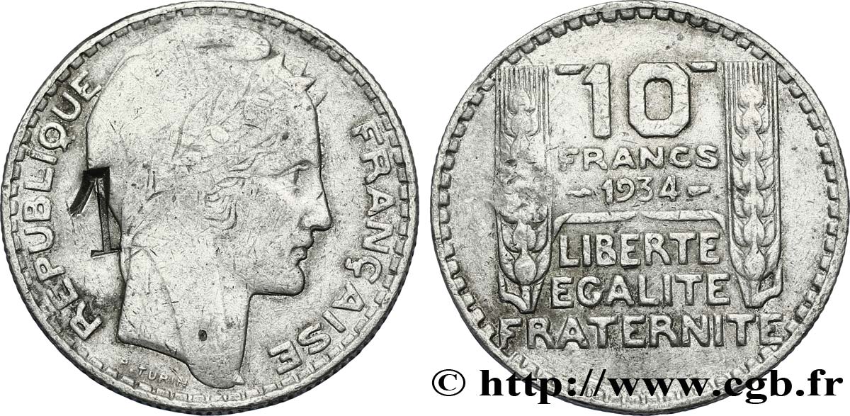 Faux de 10 francs Turin 1934 F.360/7 var. XF45