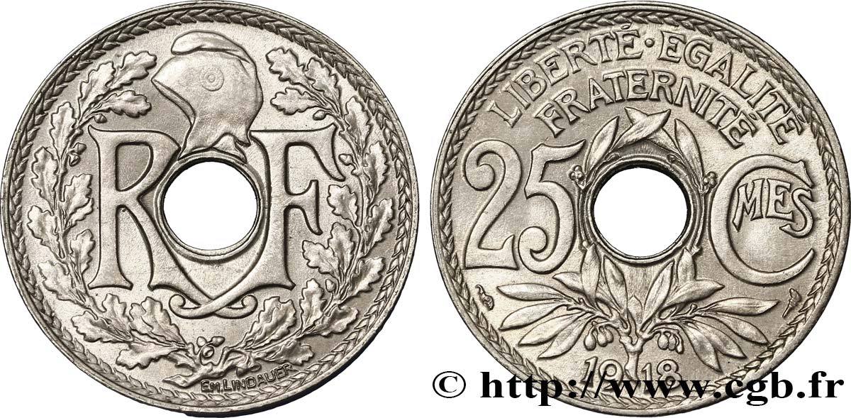 25 centimes Lindauer 1918  F.171/2 MS62 