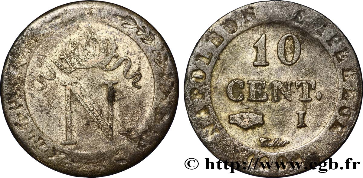 10 cent. à l N couronnée 1808 Limoges F.130/6 BC25 