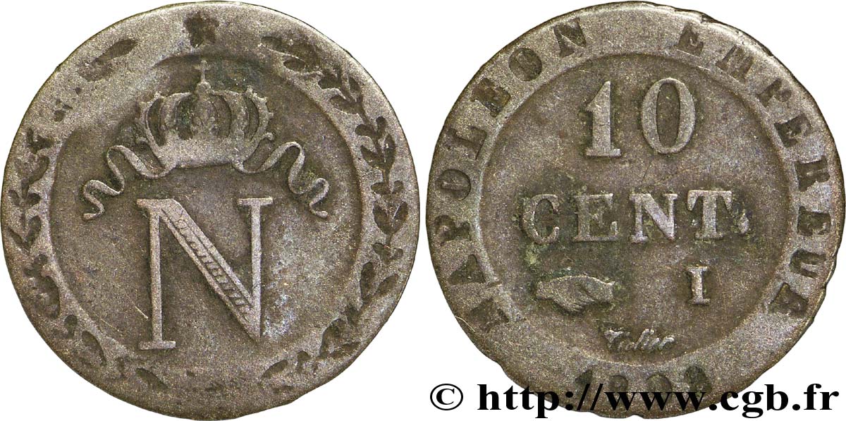 10 cent. à l N couronnée 1808 Limoges F.130/6 TB35 