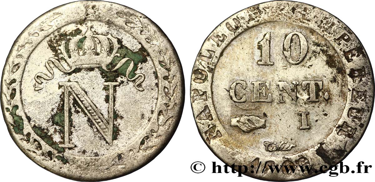 10 cent. à l N couronnée 1809 Limoges F.130/15 BC25 