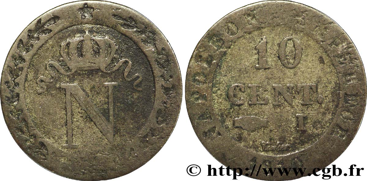 10 cent. à l N couronnée 1810 Limoges F.130/22 TB20 