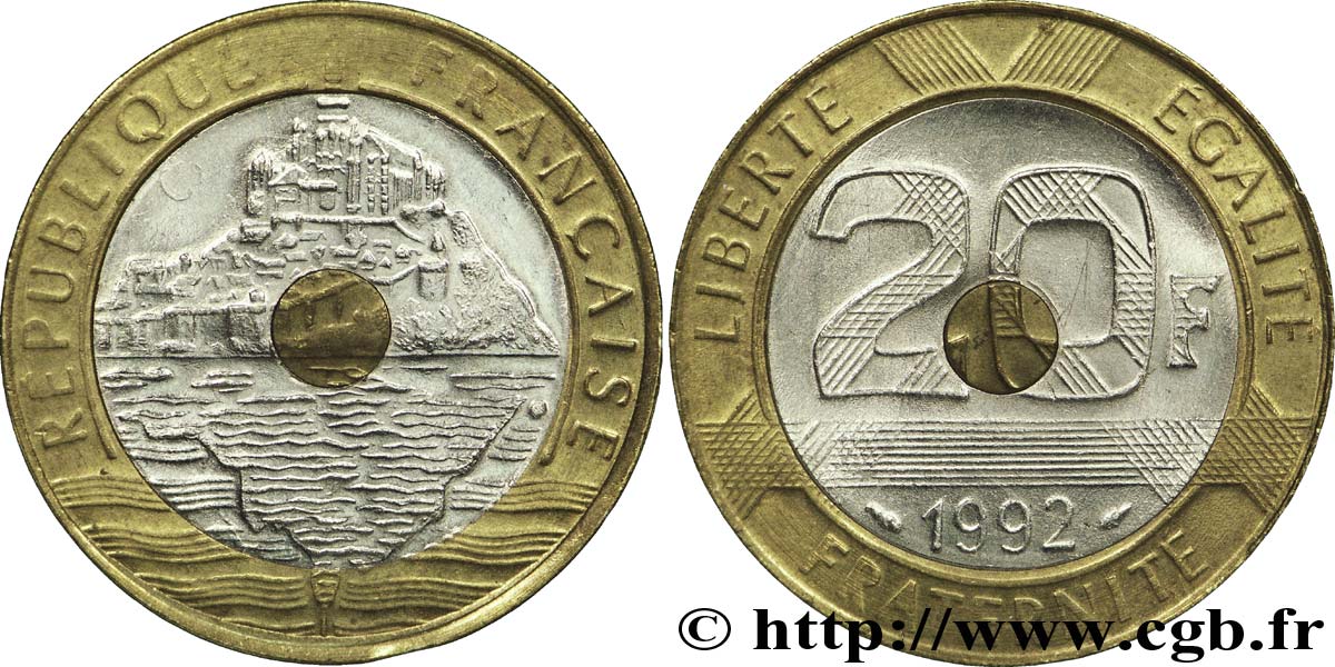 Faux de 20 francs Mont Saint-Michel 1992 Pessac F.403/2 var. MS60 