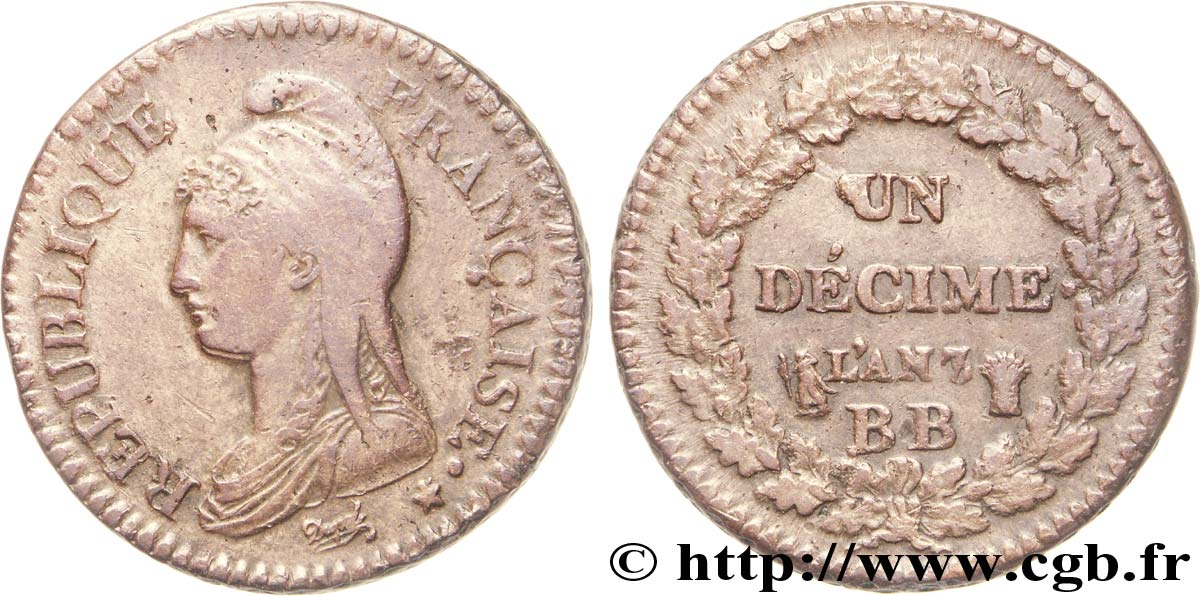 Un décime Dupré, grand module 1799 Strasbourg F.129/32 TTB45