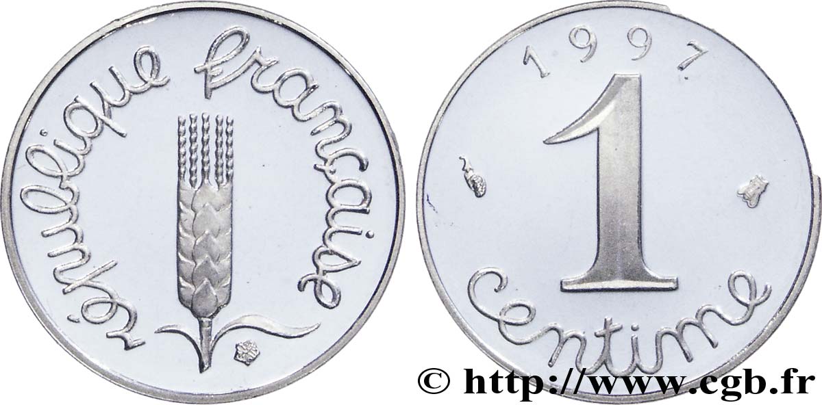 1 centime Épi, BE (Belle Épreuve) 1997 Pessac F.106/57 var. FDC67