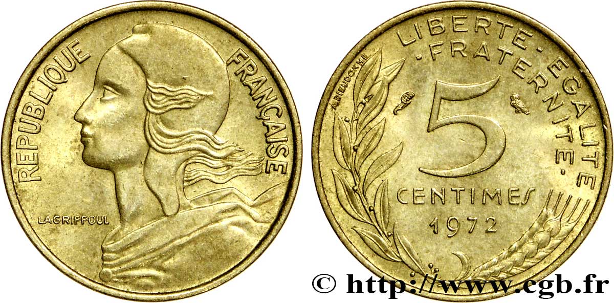5 centimes Marianne 1972 Paris F.125/8 SUP62