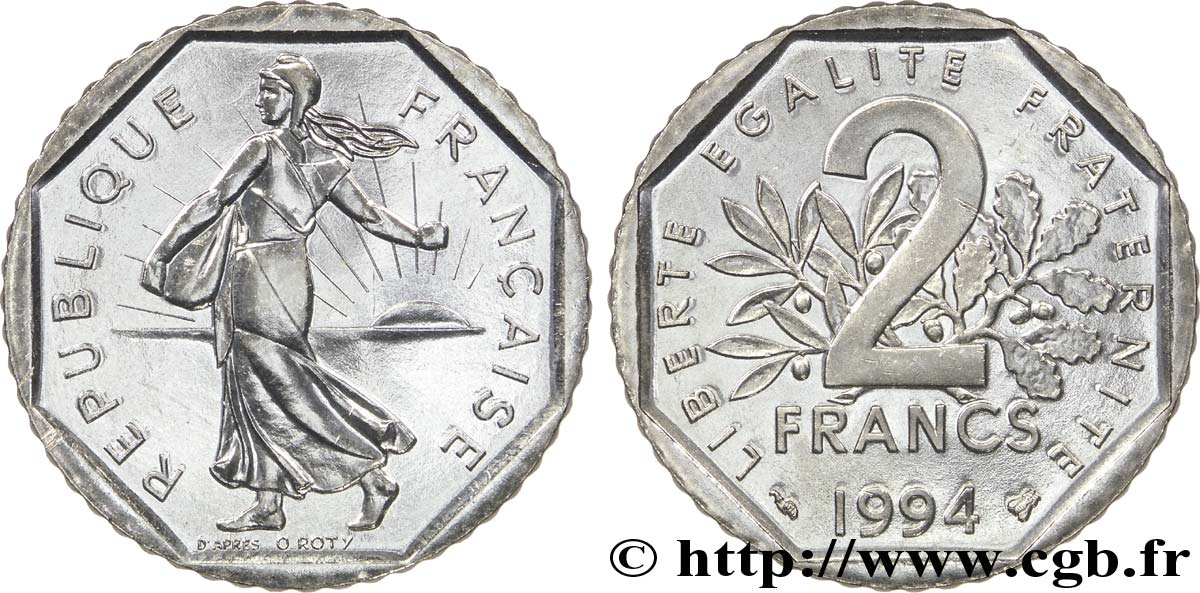 2 francs Semeuse, nickel 1994 Pessac F.272/22 MS60 