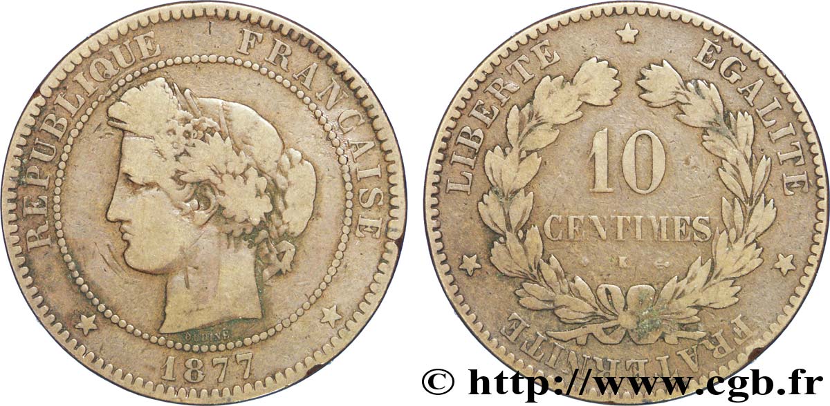 10 centimes Cérès 1877 Bordeaux F.135/19 F15 