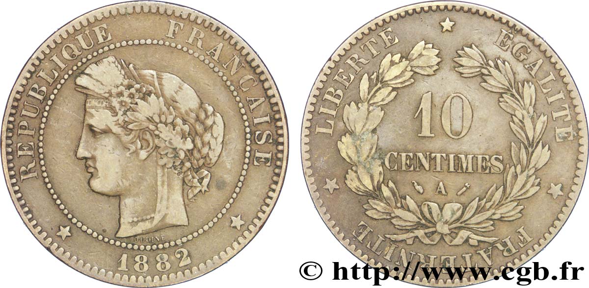 10 centimes Cérès 1882 Paris F.135/26 TB35 