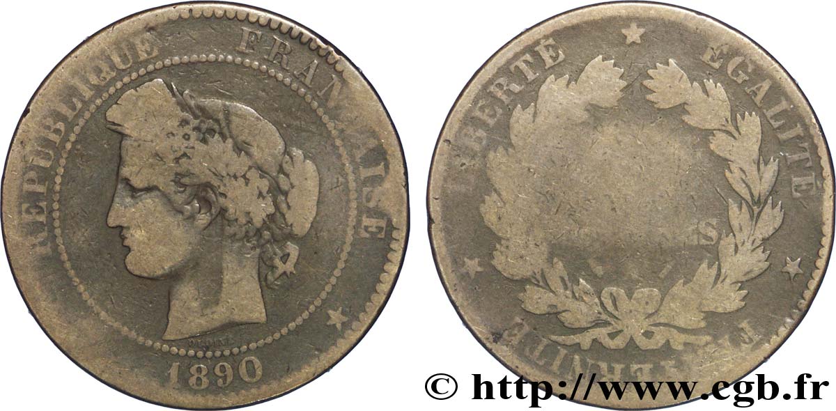 10 centimes Cérès 1890 Paris F.135/35 VG8 