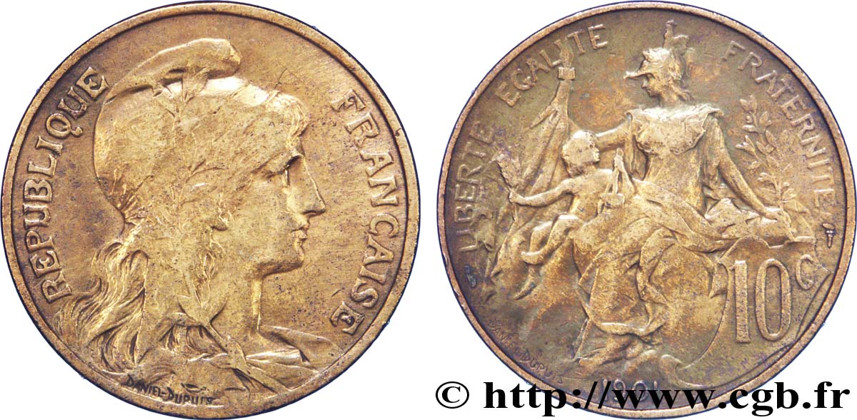 10 centimes Daniel-Dupuis 1901  F.136/10 TTB50 