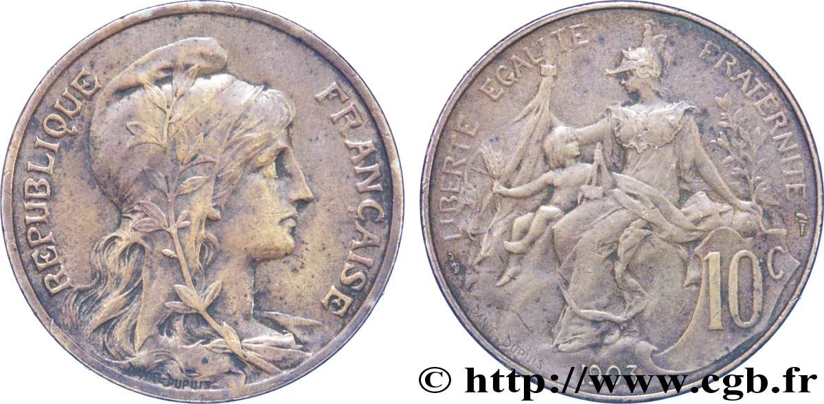 10 centimes Daniel-Dupuis 1903  F.136/12 TTB48 
