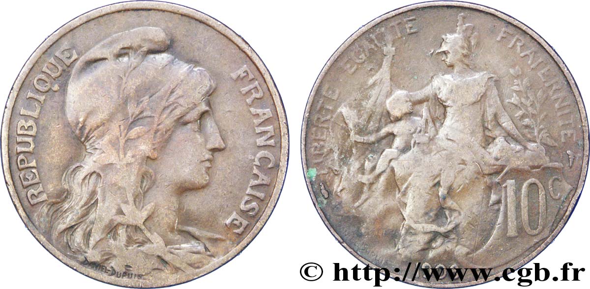 10 centimes Daniel-Dupuis 1908  F.136/17 XF40 