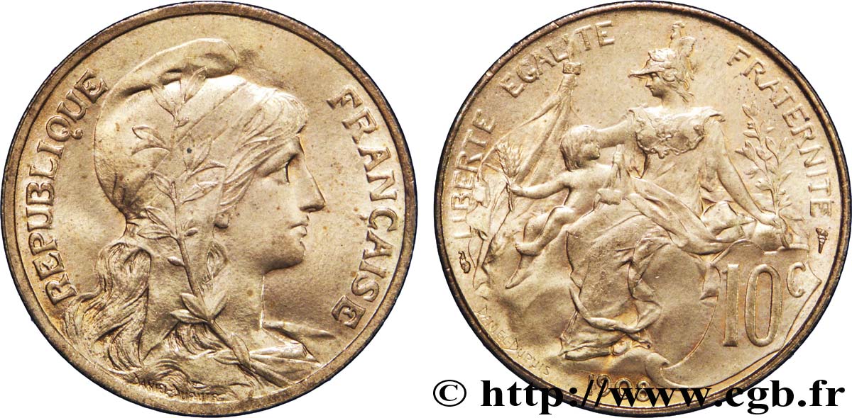10 centimes Daniel-Dupuis 1908  F.136/17 MS63 