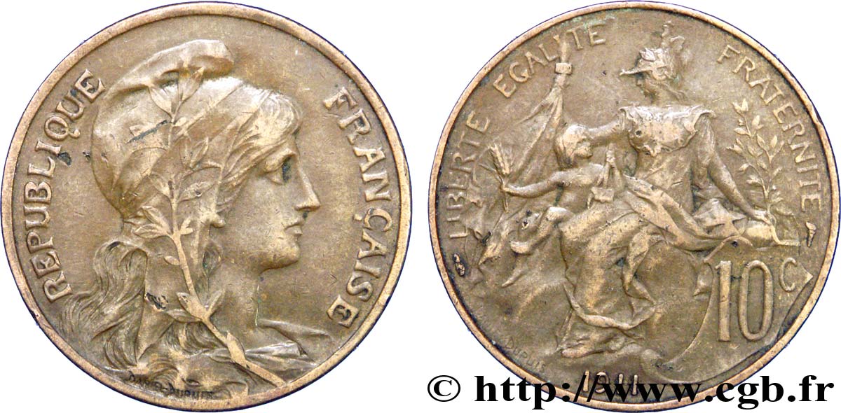 10 centimes Daniel-Dupuis 1911  F.136/20 XF45 