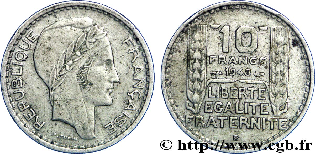 10 francs Turin, petite tête 1948 Beaumont-le-Roger F.362/4 TTB45 