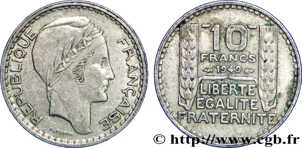 10 francs Turin, petite tête 1949  F.362/6 XF45 