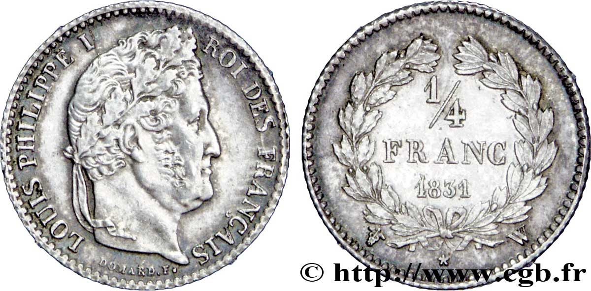 1/4 franc Louis-Philippe 1831 Lille F.166/11 TTB52 
