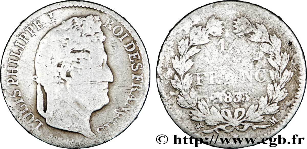 1/2 franc Louis-Philippe 1833 Toulouse F.182/36 F12 