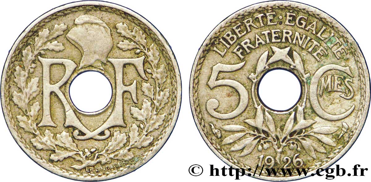 5 centimes Lindauer, petit module 1926 Paris F.122/11 TTB45 