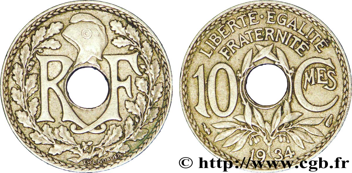 10 centimes Lindauer 1934  F.138/21 TTB45 