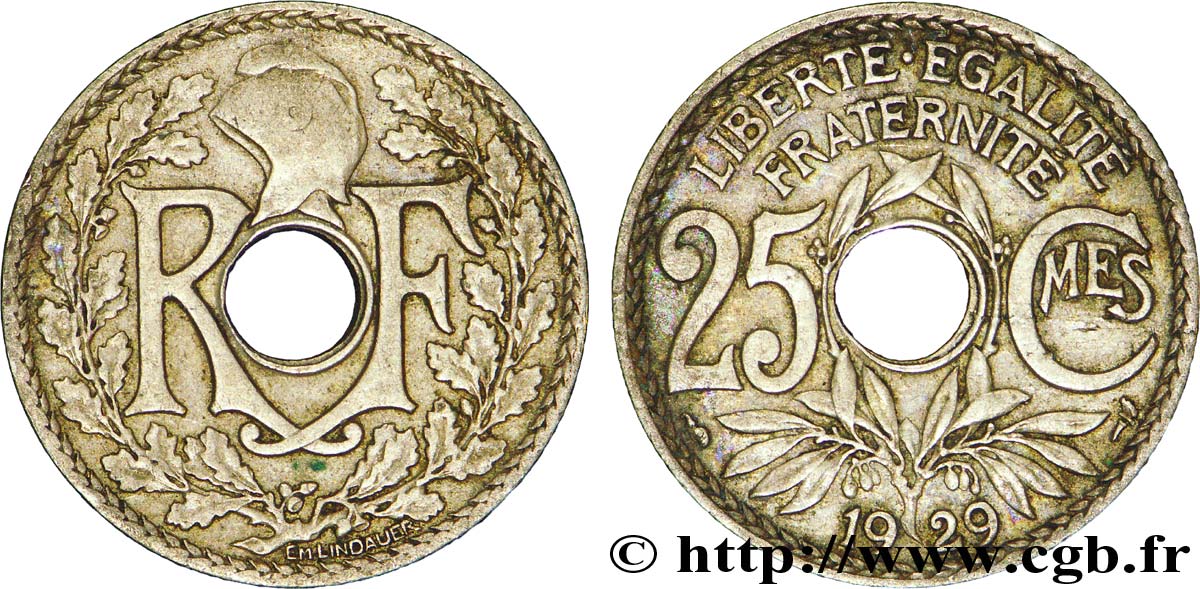 25 centimes Lindauer 1929  F.171/13 TTB45 