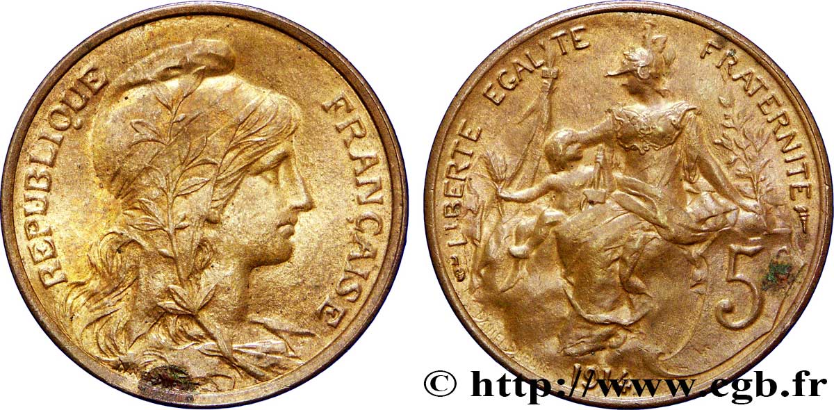 5 centimes Daniel-Dupuis 1914  F.119/26 SUP60 