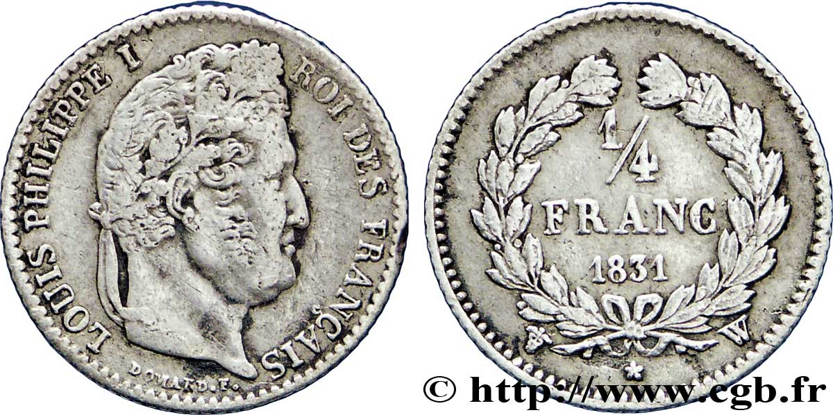 1/4 franc Louis-Philippe 1831 Lille F.166/11 TB35 