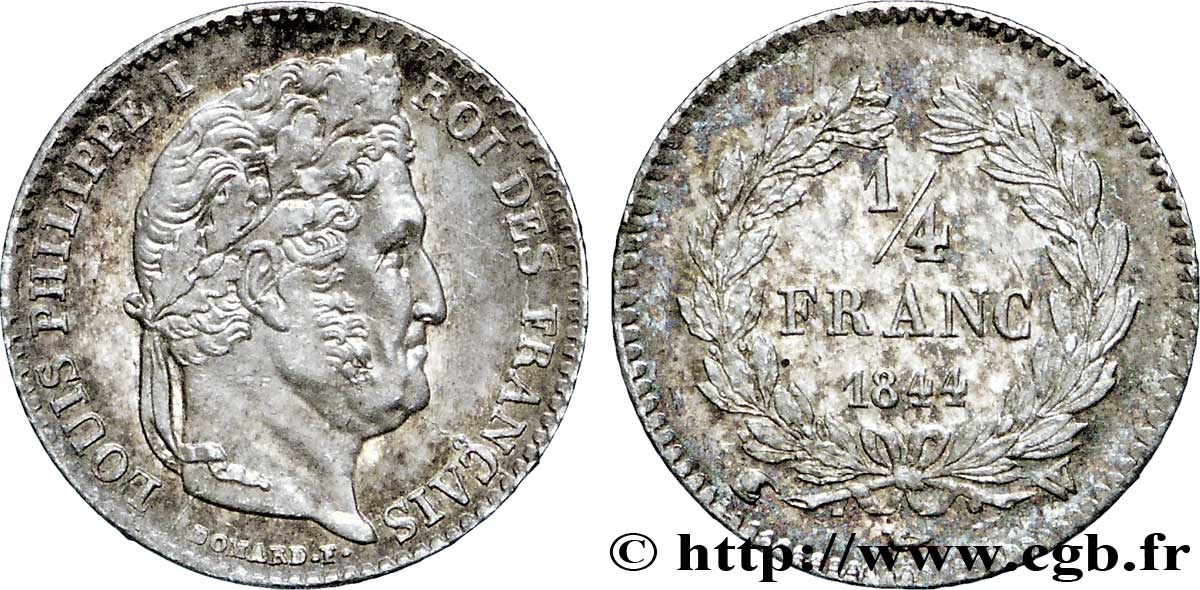 1/4 franc Louis-Philippe 1844 Lille F.166/101 VZ60 