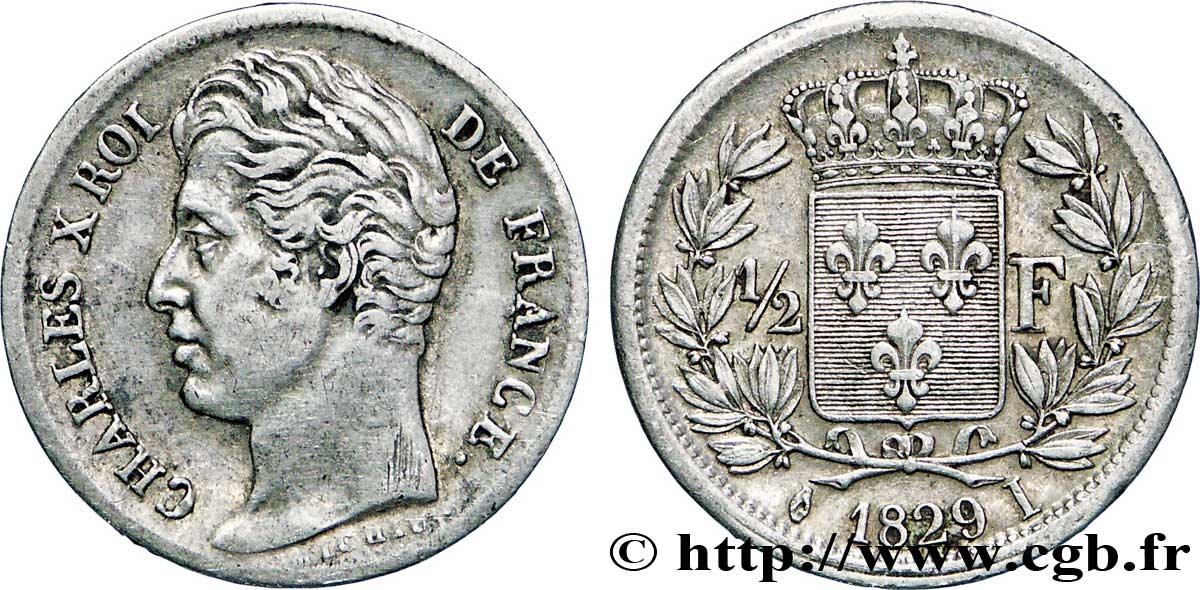 1/2 franc Charles X 1829 Limoges F.180/42 BB45 