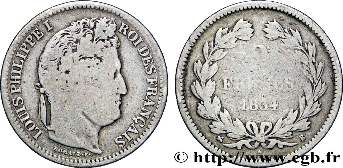 2 francs Louis-Philippe 1834 Rouen F.260/30 B10 