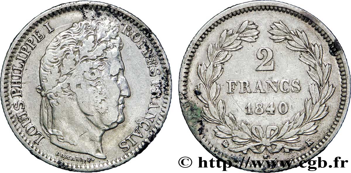 2 francs Louis-Philippe 1840 Bordeaux F.260/80 MBC40 