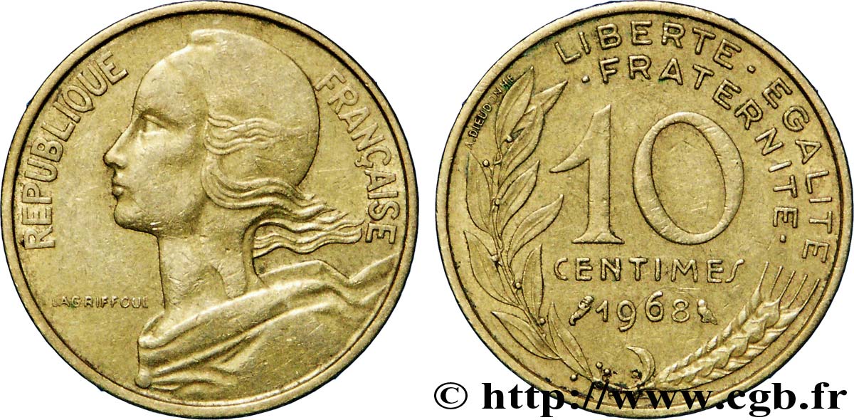 10 centimes Marianne 1968 Paris F.144/8 TTB40