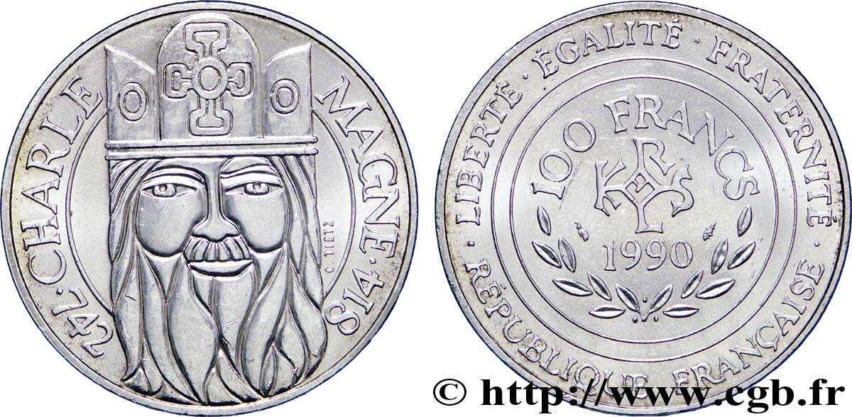 100 francs Charlemagne 1990  F.458/2 FDC65 